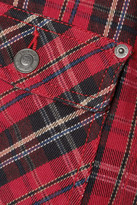 Thumbnail for your product : Current/Elliott Tartan Denim Mini Dress - Red