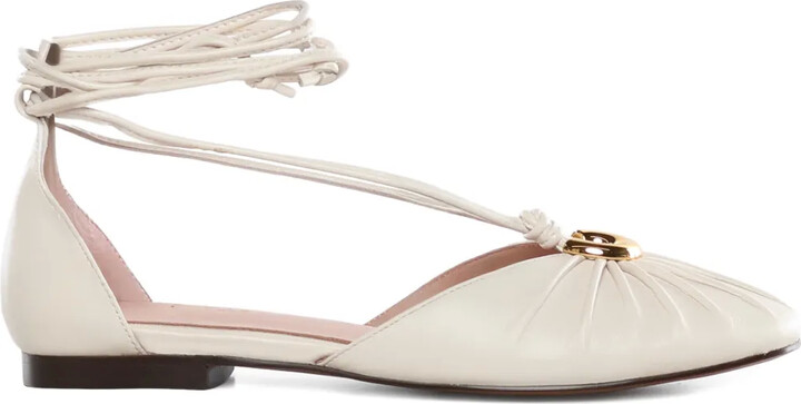 Coccinelle Tie-Fastening Gathered Ballet Flats
