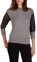 Thumbnail for your product : Current/Elliott Stadium Sweatshirt With Coated Sleeves