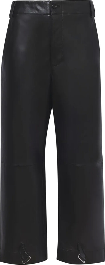 Proenza Schouler White Label Leather Cropped Straight-Leg Trousers