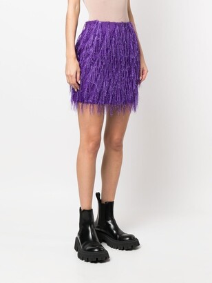 Just Cavalli Fringe-Embellished Mini Skirt