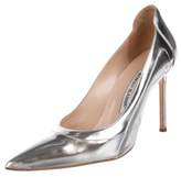 Thumbnail for your product : Manolo Blahnik Leather Pointed-Toe Pumps