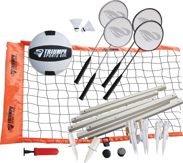 Triumph Sports Advanced Volleyball / Badminton Combo Set