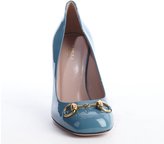 Thumbnail for your product : Gucci ocean blue patent leather 'Jolene' horsebit pumps
