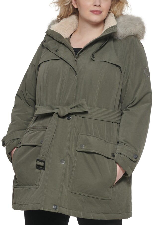 dkny plus size coats