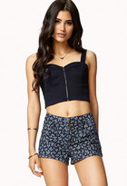 Thumbnail for your product : Forever 21 ditsty floral denim shorts