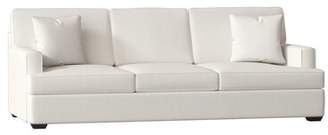Wayfair Custom Upholstery Avery 86" Recessed Arm Sofa Body Fabric: Zula Pumice, Throw Pillow Fabric: Conversation Capri