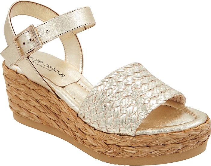 Andre Assous Women's Carissa Ankle Strap Woven Espadrille Platform