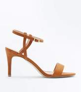 Thumbnail for your product : New Look Tan Suedette Twist Strap Heeled Sandals