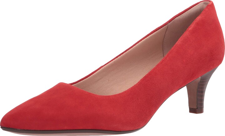 clarks red pumps