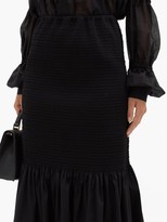 Thumbnail for your product : Brock Collection Rafano Smocked Cotton-blend Midi Skirt - Black