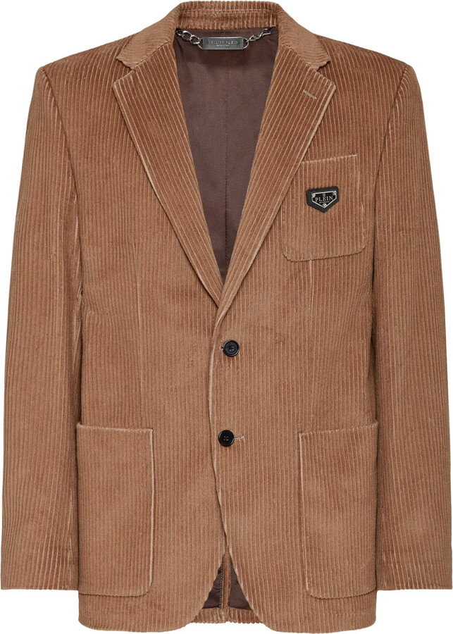 Philipp Plein Single-Breasted Corduroy Blazer