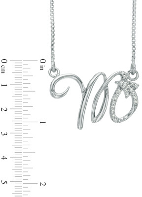 Zales Diamond Accent Abstract Scorpio Zodiac Sign Necklace in Sterling Silver