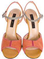 Thumbnail for your product : Chrissie Morris Suede Colorblock Sandals