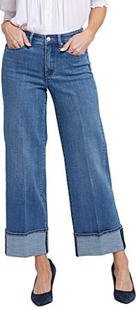 NYDJ Teresa Wide Leg High Rise Slimming Cuffed Jeans