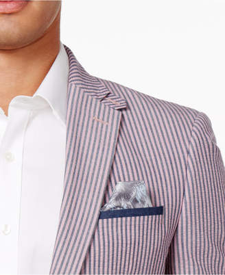 Tallia Men's Big & Tall Slim-Fit Pink/Gray Seersucker Cotton Sport Coat