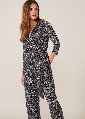 Phase Eight Ezra Abstract Wrap Jumpsuit