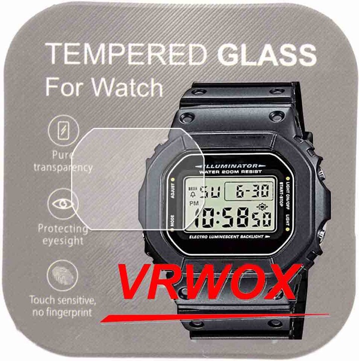 VRWOX 3Pcs Glass For DW-5600 DW-5020 DW-5000 GWX-5600 GW-B5600 GW-5035 GBX-100 GBD-200 B5000 GX-56 9H Anti-ScratchTempered Protector