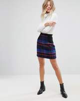 Thumbnail for your product : ASOS DESIGN Check Mini Skirt with Rib Waist Detail