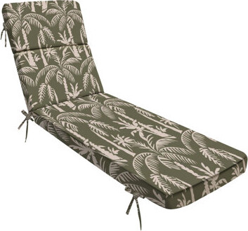 Outdoor Indoor 3'' Lounge Patio Cushion Exotic seamless pattern silhouettes tropical palm trees Forest jungle Water-Resistant Chaise Lounge Cushion f