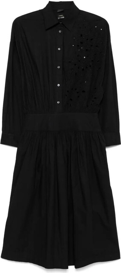 Pinko Contromano Long-Sleeved Midi Dress