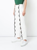 Thumbnail for your product : Sara Battaglia Contrast-Trim Wave Trousers