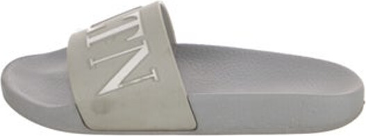 Valentino Rubber Slides Grey Printed