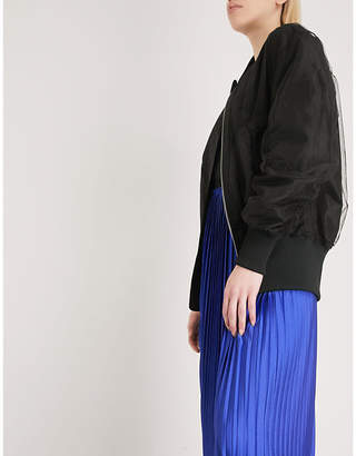 Mo&Co. Tulle-layer bomber jacket