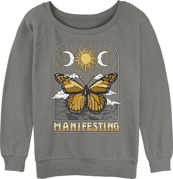 Fifth Sun Women's Juniors' Manifest Butterfly Sloucher Terry