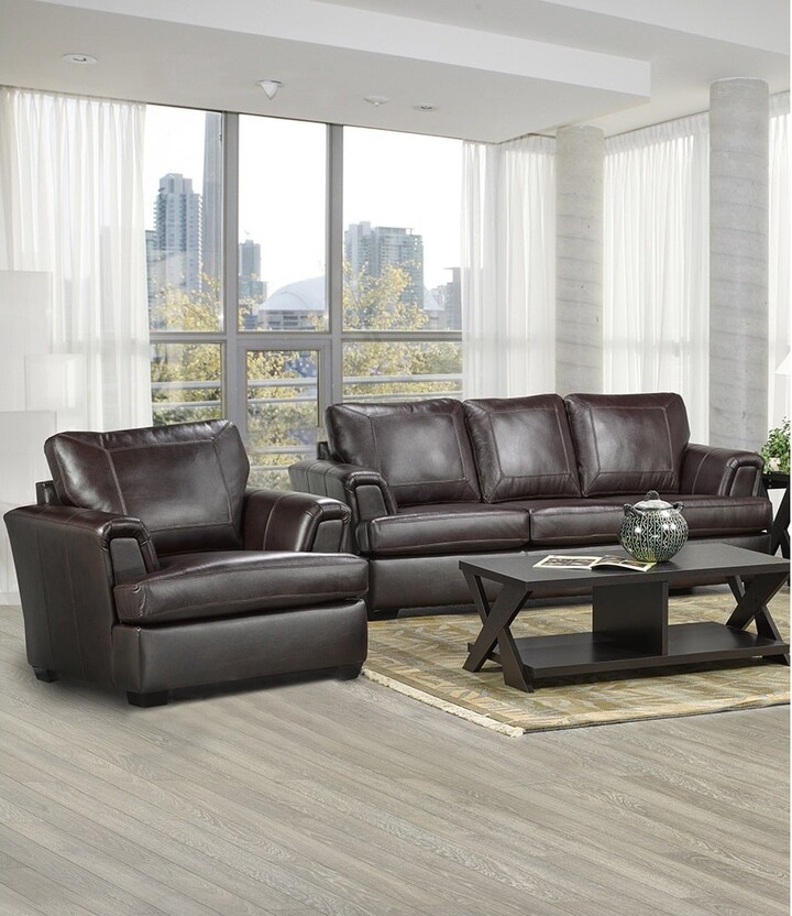 Coja Duke Italian Leather Sofa and Two Chair Set ShopStyle