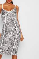 Thumbnail for your product : boohoo Animal Print Panelled Midi Dress