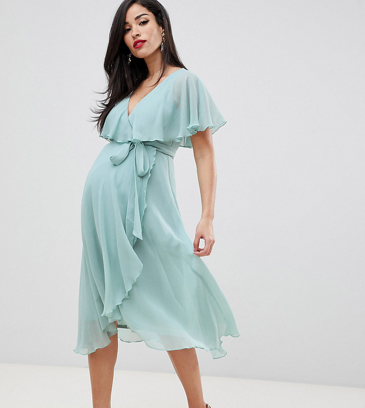 asos green maternity dress