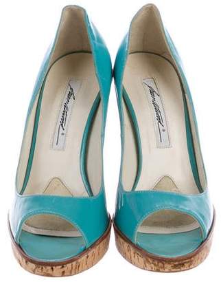 Brian Atwood Patent Leather Wedge Pumps