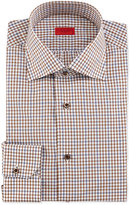 Thumbnail for your product : Isaia Windowpane-Check Woven Dress Shirt, Brown