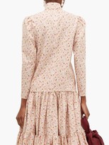 Thumbnail for your product : Batsheva Pleated Floral-print Cotton Blouse - Light Pink