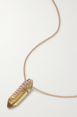 Pascale Monvoisin Moon N°1 9-karat Gold, Quartz And Sapphire Necklace - one size