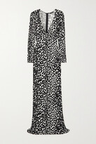 Thumbnail for your product : Tom Ford Twist-front Leopard-print Jersey Maxi Dress