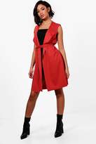 Thumbnail for your product : boohoo Sleeveless Belted Duster