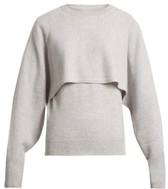 Chloé - Layer Crew Neck Cashmere Sweater - Womens - Grey