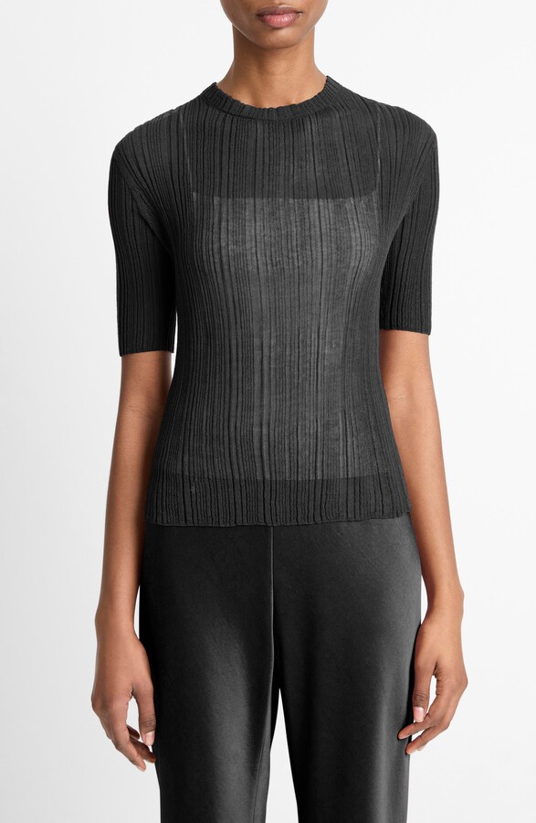 Vince Double Layer Rib Top