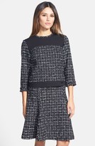 Thumbnail for your product : Pink Tartan Contrast Panel Tweed Top