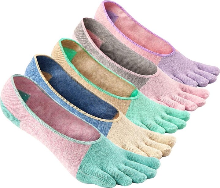 LOFIR Toe Socks Womens No Show Finger Socks Invisible Nonslip Low Cut