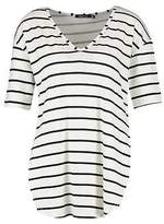 Thumbnail for your product : boohoo NEW Womens Stripe Oversized Split Side T-Shirt in Polyester 5% Elastane