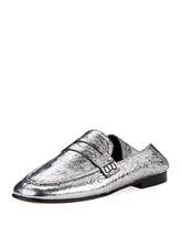 Thumbnail for your product : Isabel Marant Fezzy Crackled Metallic Loafer Mule