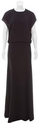 Robert Rodriguez Leather-Trimmed Evening Dress w/ Tags