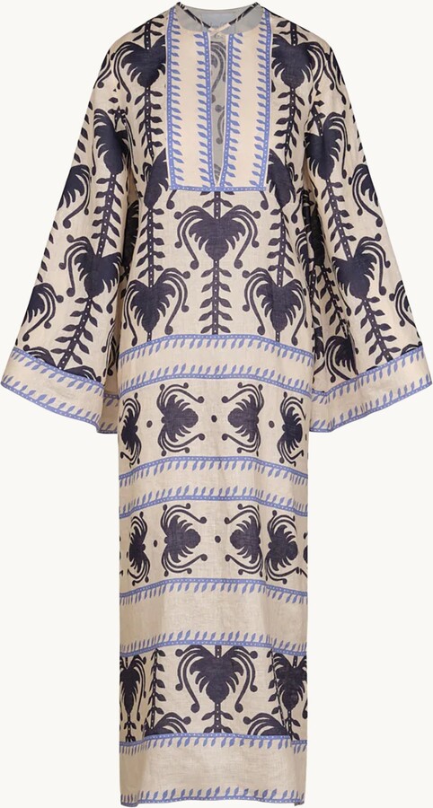 Johanna Ortiz Wild Savannah Tunic Dress Ecru / Navy 0
