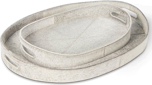 REGINA ANDREW Andres Hair on Hide Tray Set in Grey