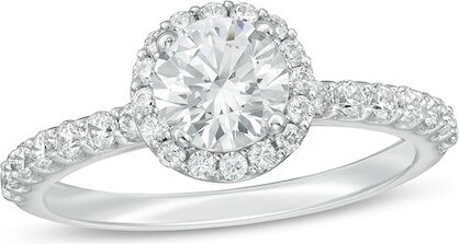 Zales Previously Owned - 1-1/2 CT. T.w. Lab-Grown Diamond Frame Engagement Ring in 14K White Gold (F/Vs2)