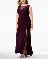 Thumbnail for your product : Morgan & Company Trendy Plus Size Mesh-Inset Gown