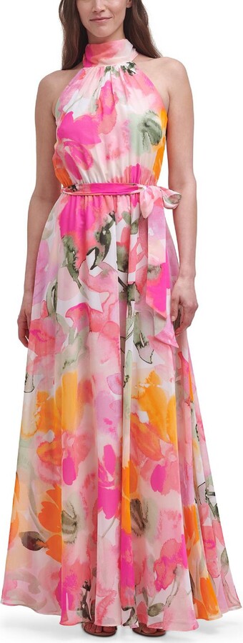 Eliza J Womens Floral Halter Maxi Dress - ShopStyle